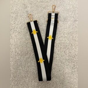Black and White Bee Embroidered Strap